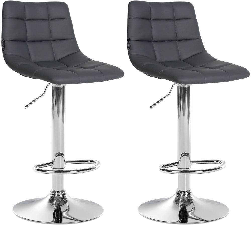 Lot de 2 tabourets de bar jerry simili cuir chromé