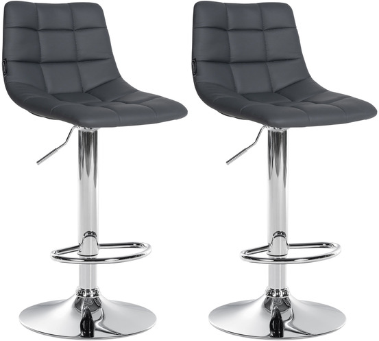 Lot de 2 tabourets de bar jerry simili cuir chromé