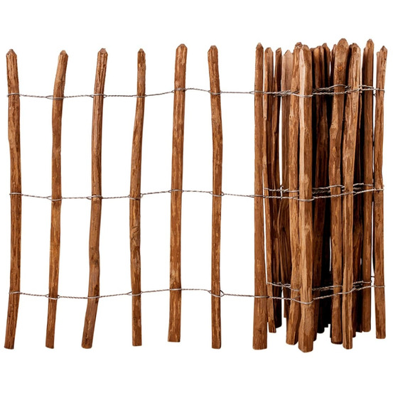 Clôture à piquets bois de noisetier 90x500 cm