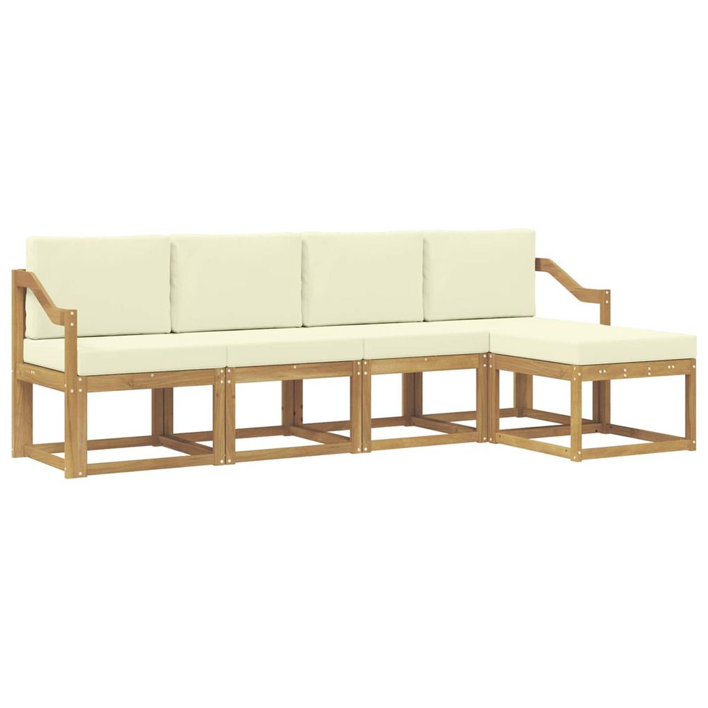 Ensemble de canapés d'extérieur 5 pc blanc et crème