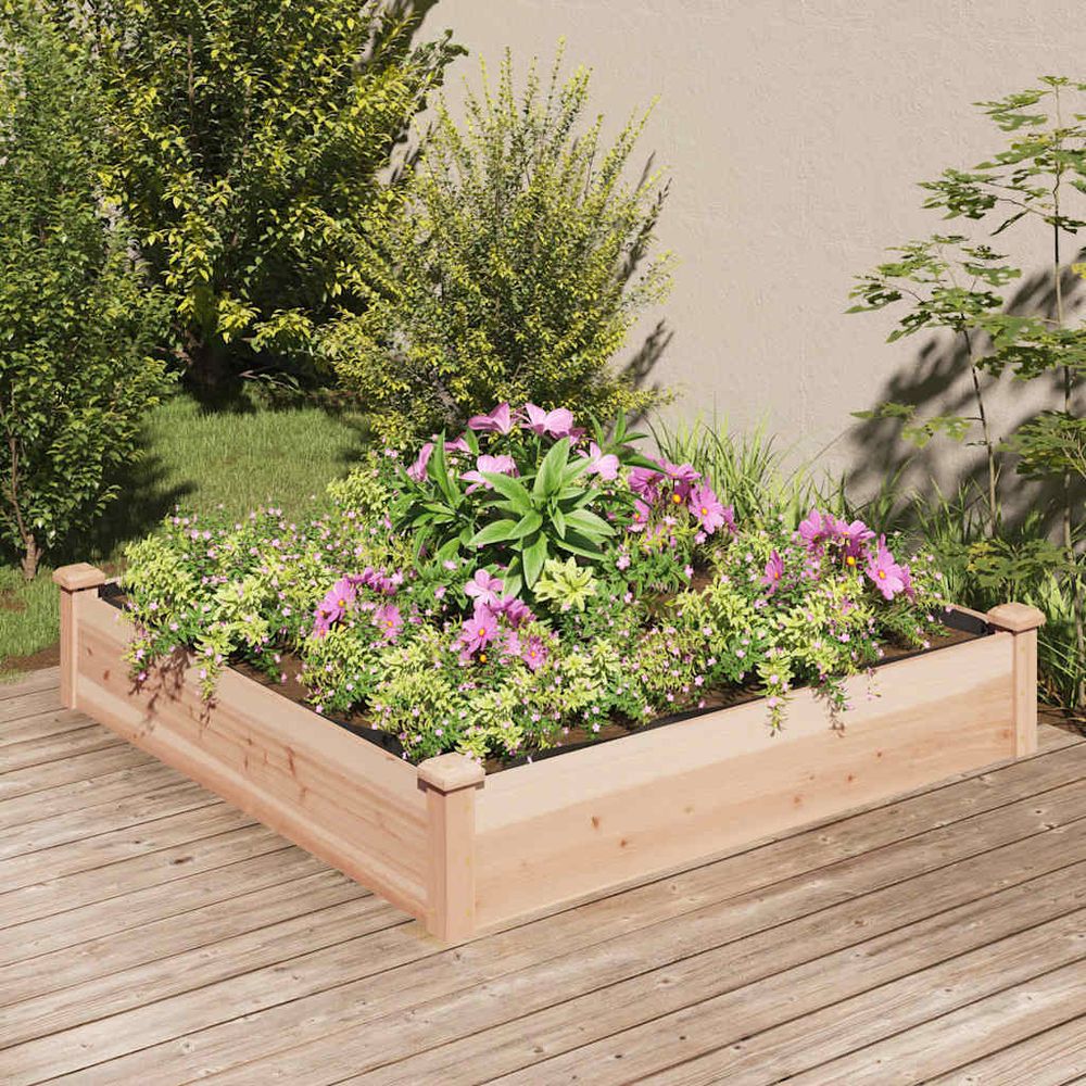 Grand carré potager en bois de sapin non traité avec doublure 120cm