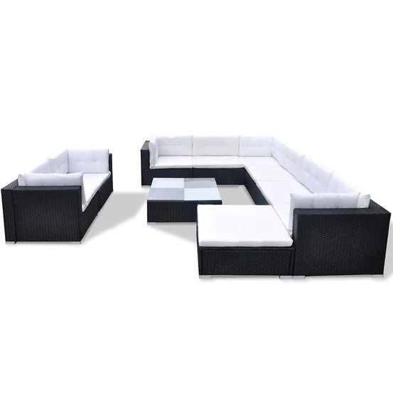 vidaXL Salon de jardin 10 pcs avec coussins