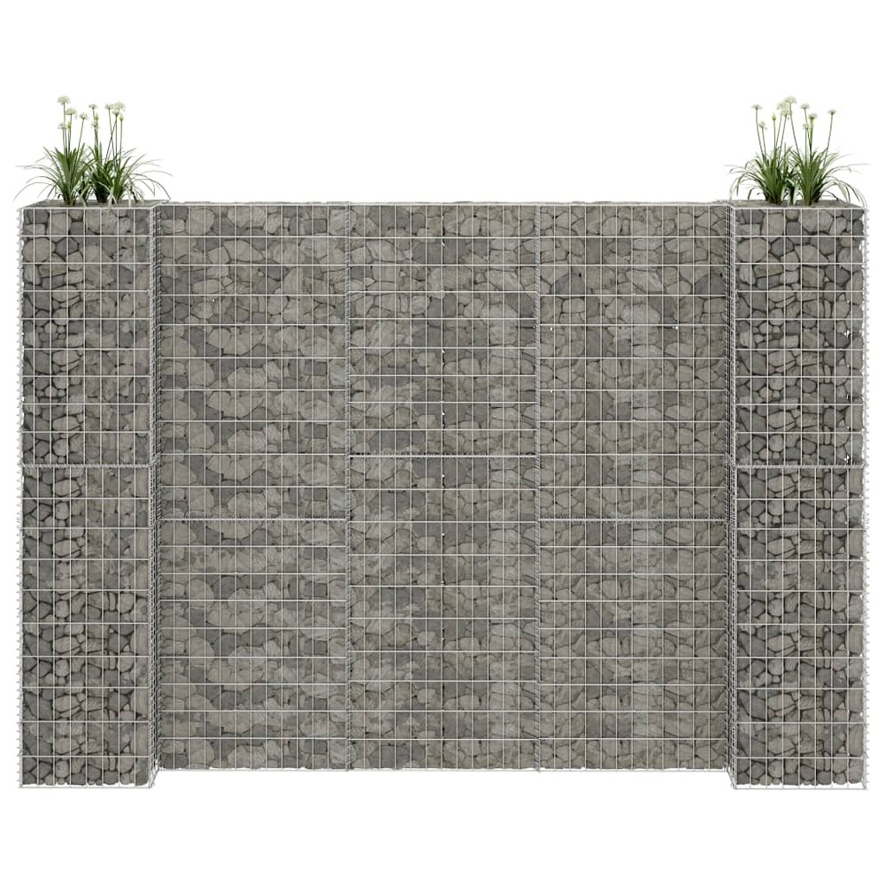 Jardinière à gabion en h fil d'acier 260x40x180 cm