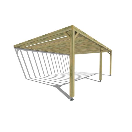 Pergola bois • 7m x 5m • adossée • sens profondeur • livraison comprise