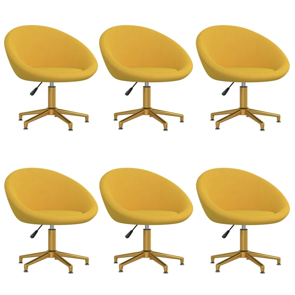 Chaises de salle à manger 6 pcs jaune velours