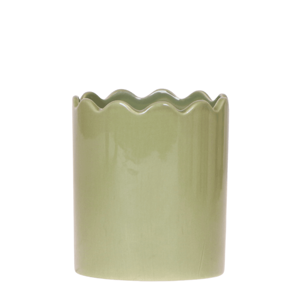 Cache-pot curve vert - ø9 cm x h11,5 cm