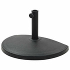Pied base socle demi-rond de parasol résine diamètre 38 et 48 mm 15 kg noir