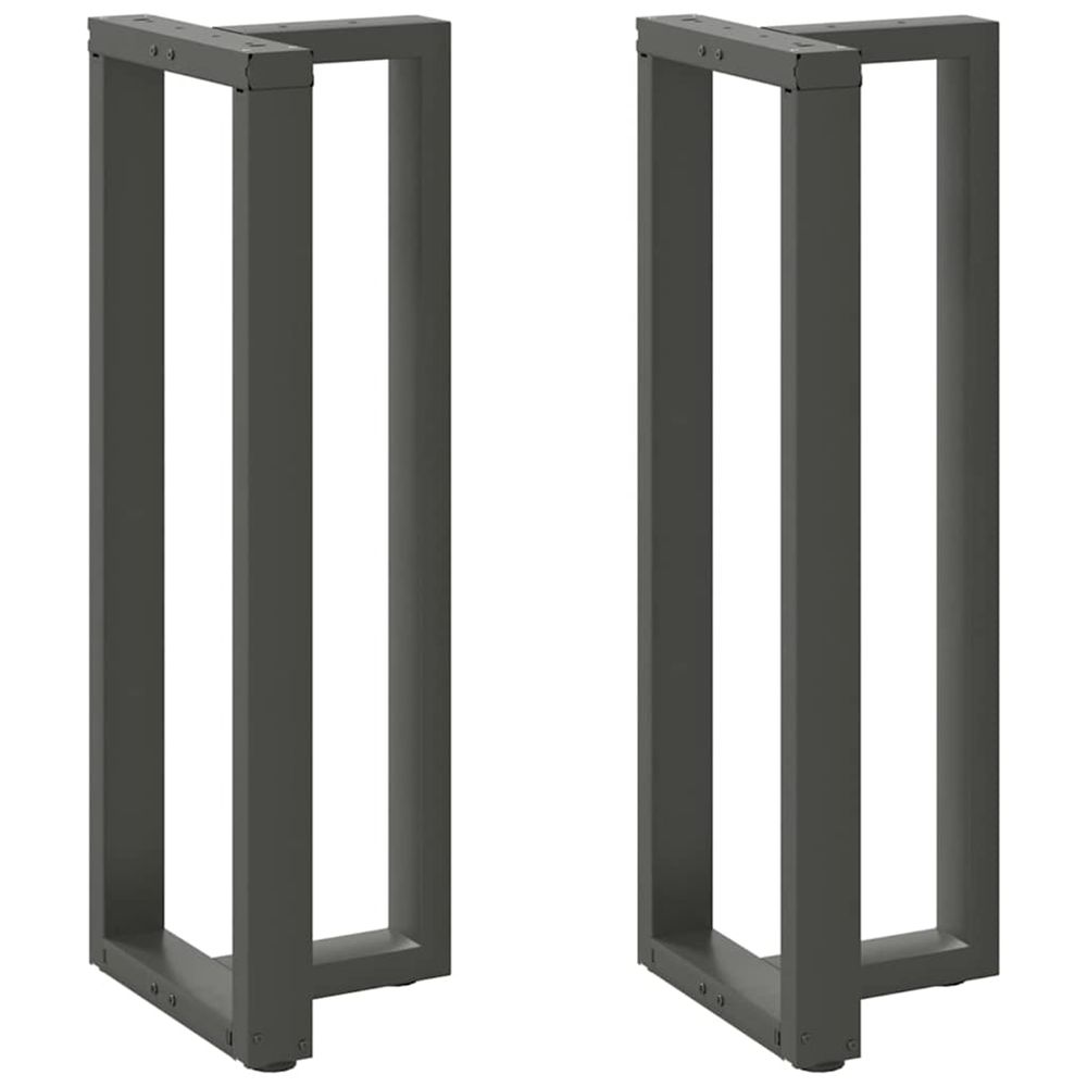 Pieds de table de bar en forme de t, 2 pièces, anthracite, 50 x 35 x (110-111) cm, acier