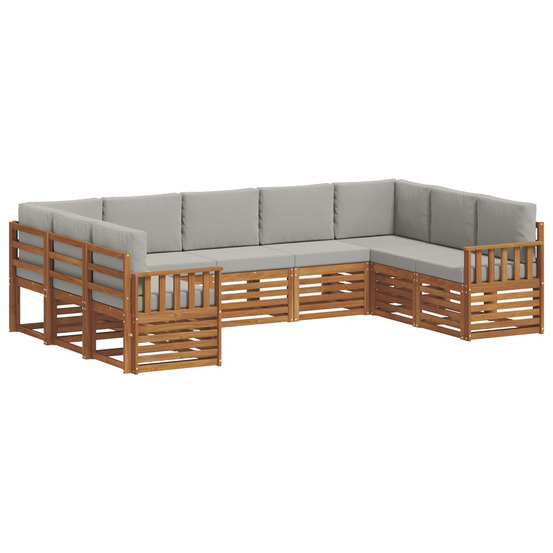 Ensemble de canapé d'angle 9 pcs gris naturel et clair