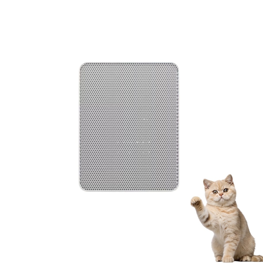 Tapis litière chat lavable - anti-projection nid d'abeille l