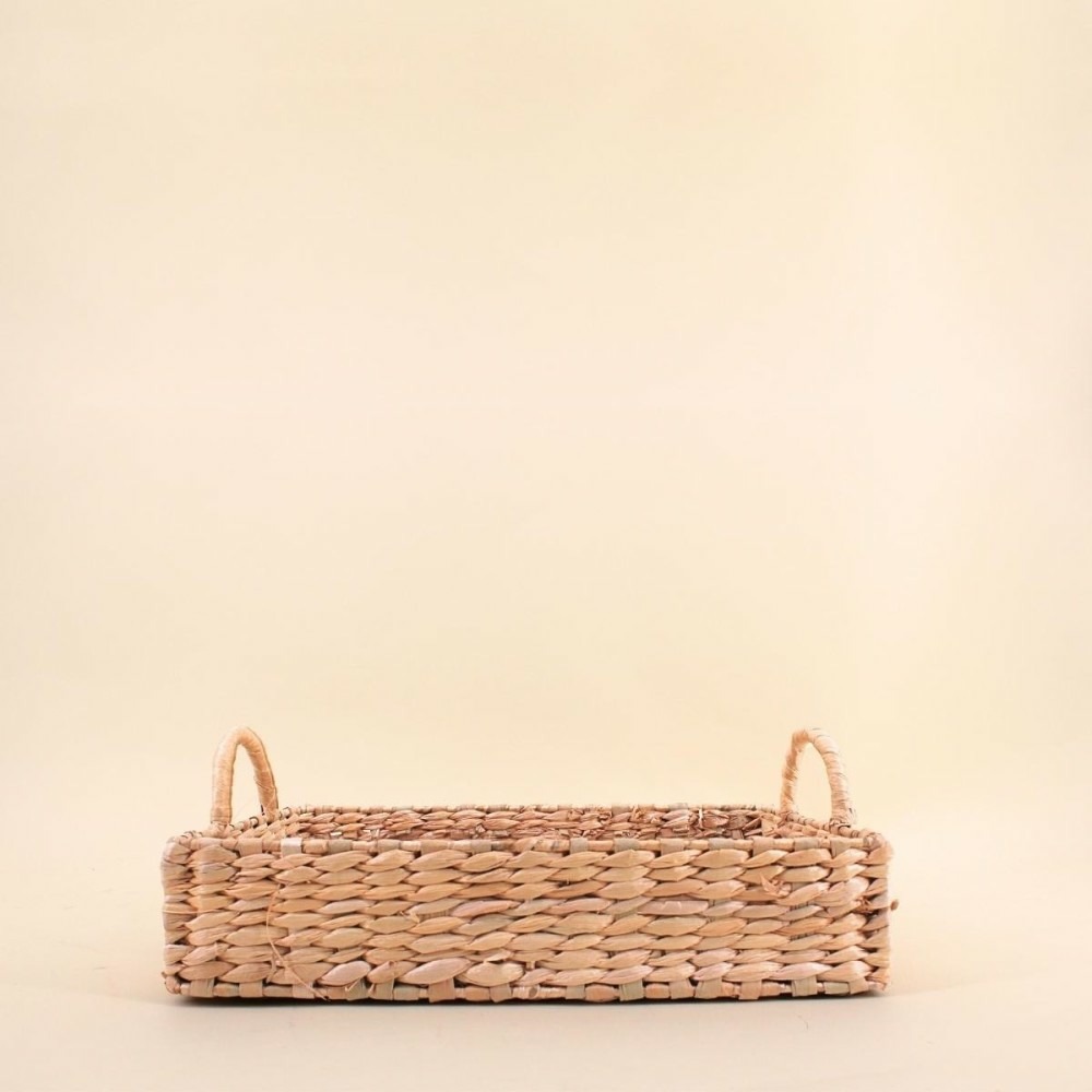 Plateau avec poignées en fibres naturelles 33x25cm