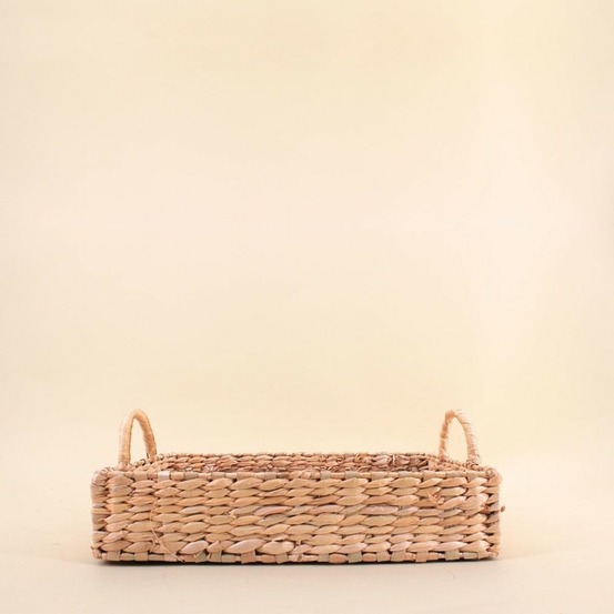 Plateau avec poignées en fibres naturelles 33x25cm