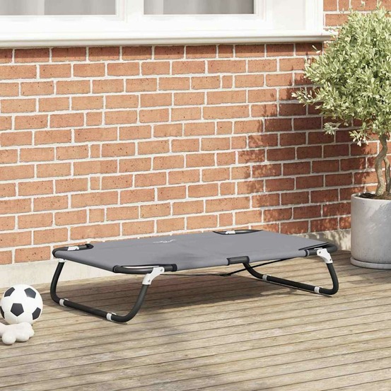 Lit pour chien gris clair 80 x 55 x 18 cm acier