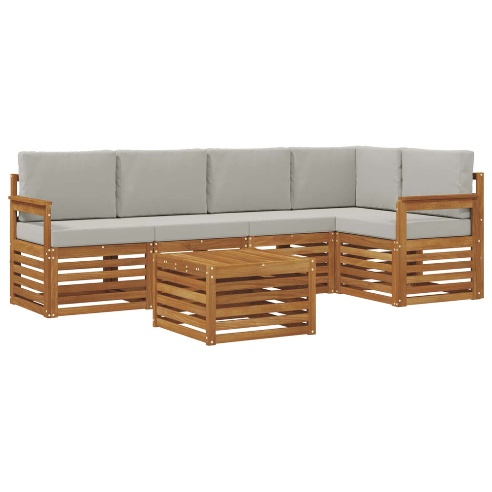 Ensembles de canapés avec coussin 6 pcs gris naturel et clair