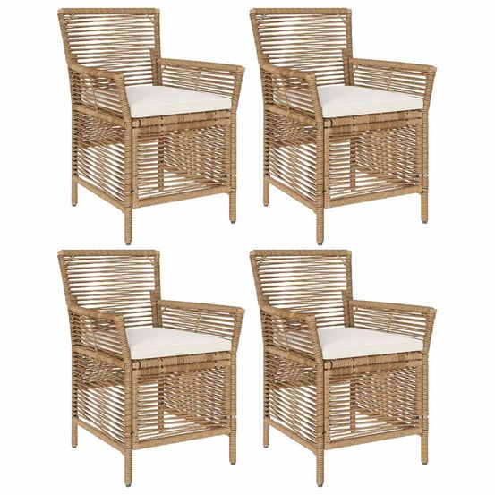 Chaise d'extérieur 4 pc beige et crème polyrotin