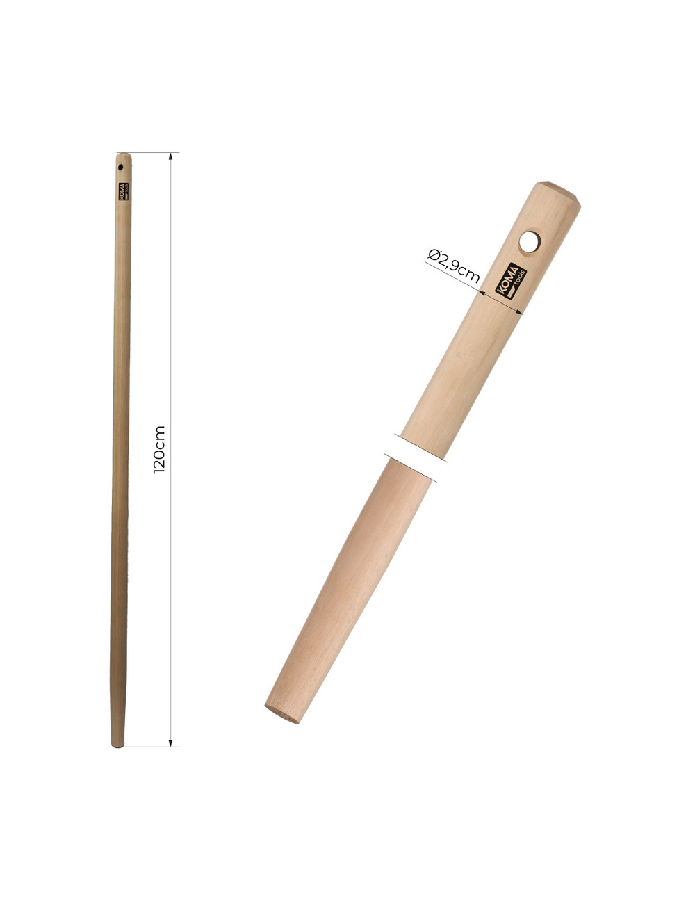 Manche de râteau ø2,9cm x 120cm amr1229 koma tools - koma tools