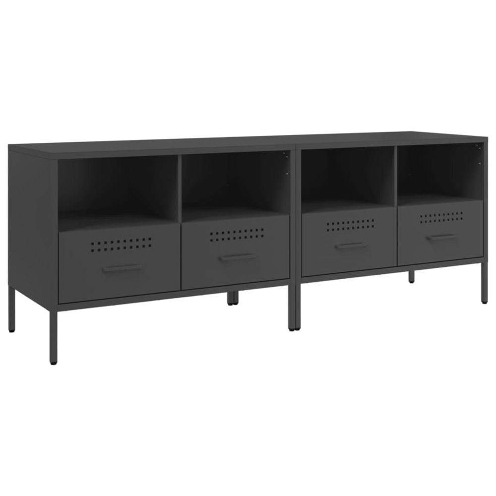 Meubles tv 2 pcs noir 68x39x50,5 cm acier