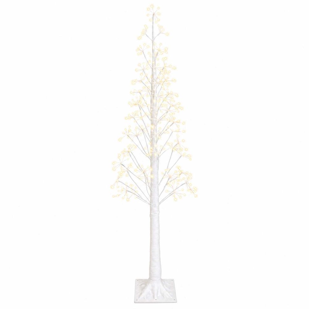 Sapin de noël lumineux blanc 180 cm plastique 432 led