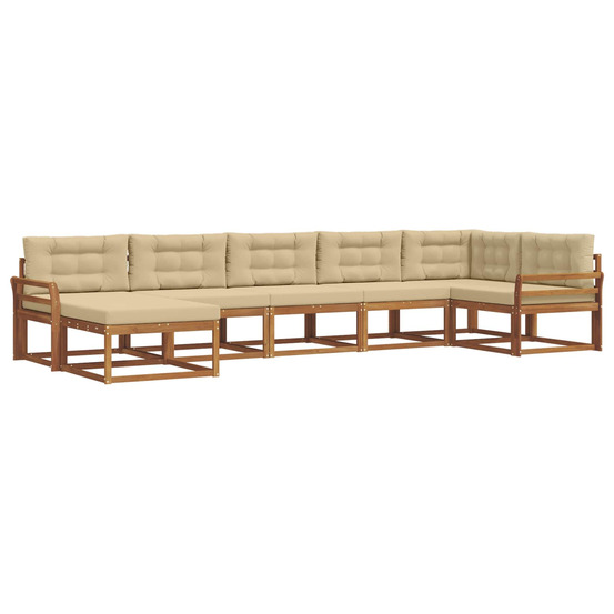 Ensemble de canapés d'extérieur 7 pcs naturel et beige