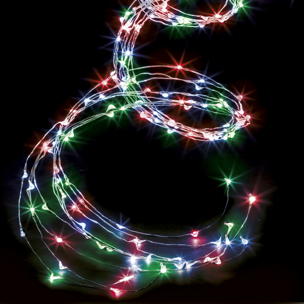 Guirlande lumineuse extérieur cascade 1000 microled multicolore 8 jeux de lumière