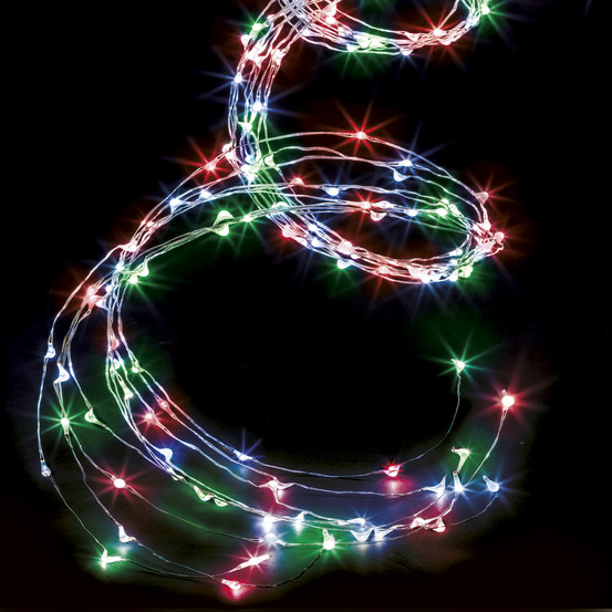Guirlande lumineuse extérieur cascade 1000 microled multicolore 8 jeux de lumière