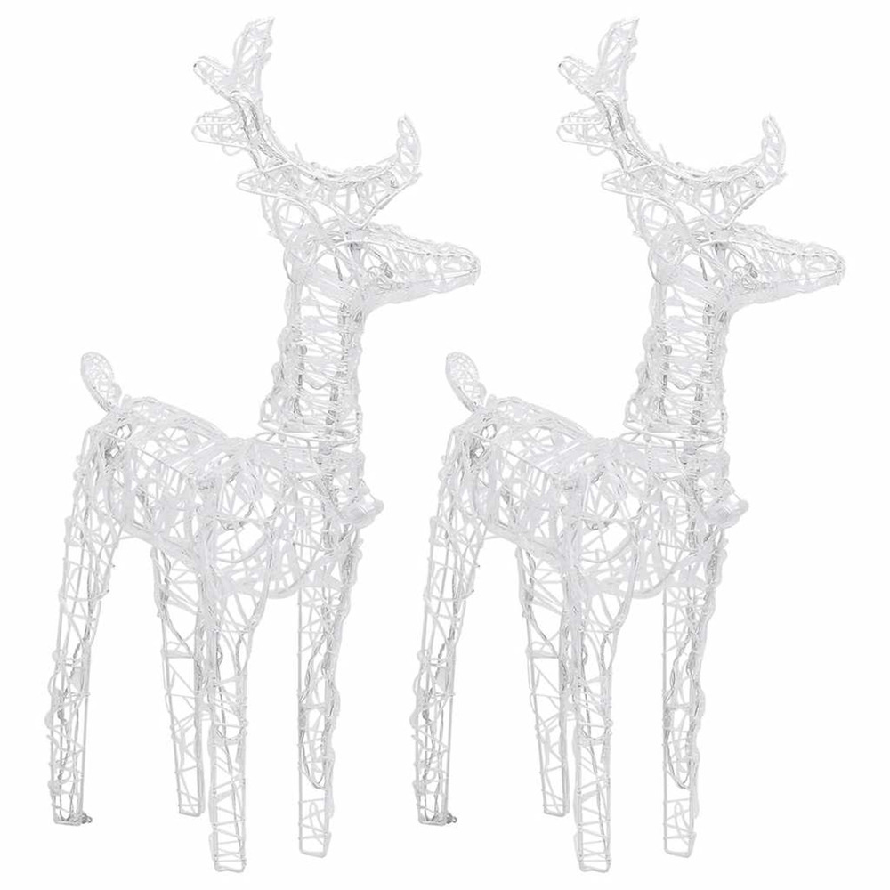 Rennes de noël 2 pcs 80 led blanc froid acrylique