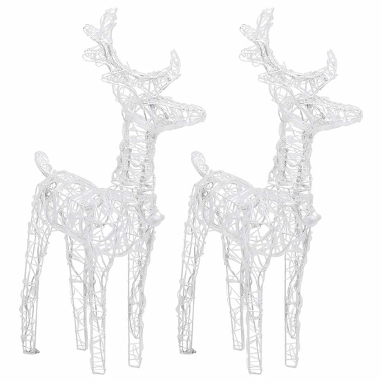 Rennes de noël 2 pcs 80 led blanc froid acrylique