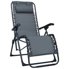 Chaise pliable de terrasse gris textilène