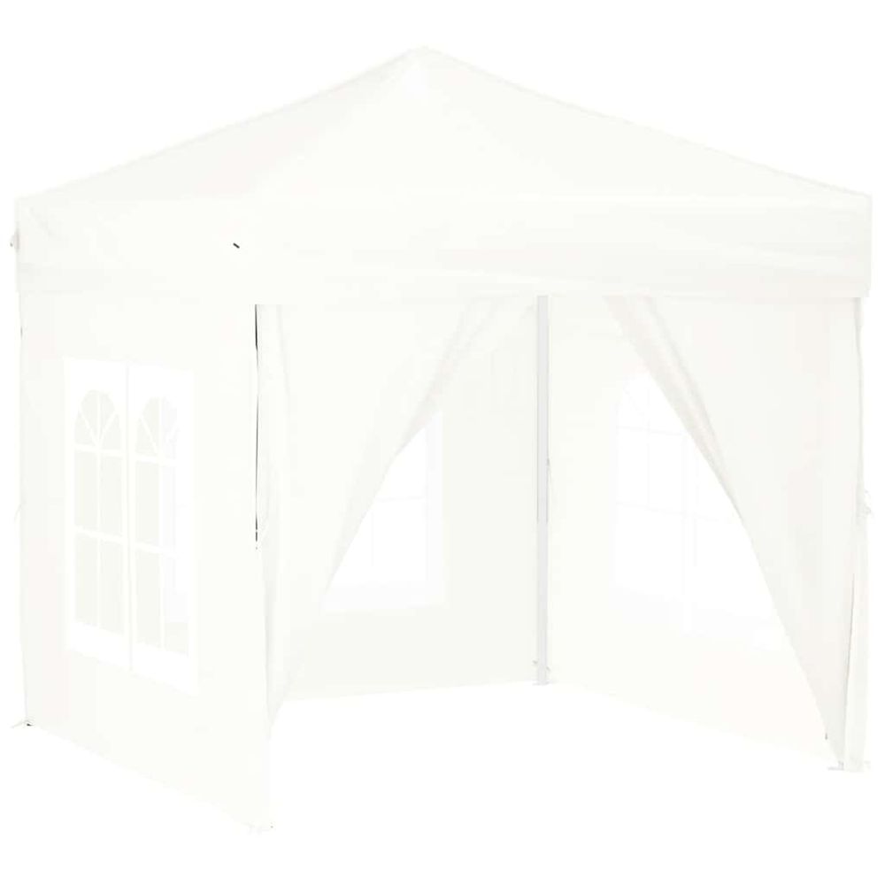 Tente de réception pliable avec parois blanc 2x2 m