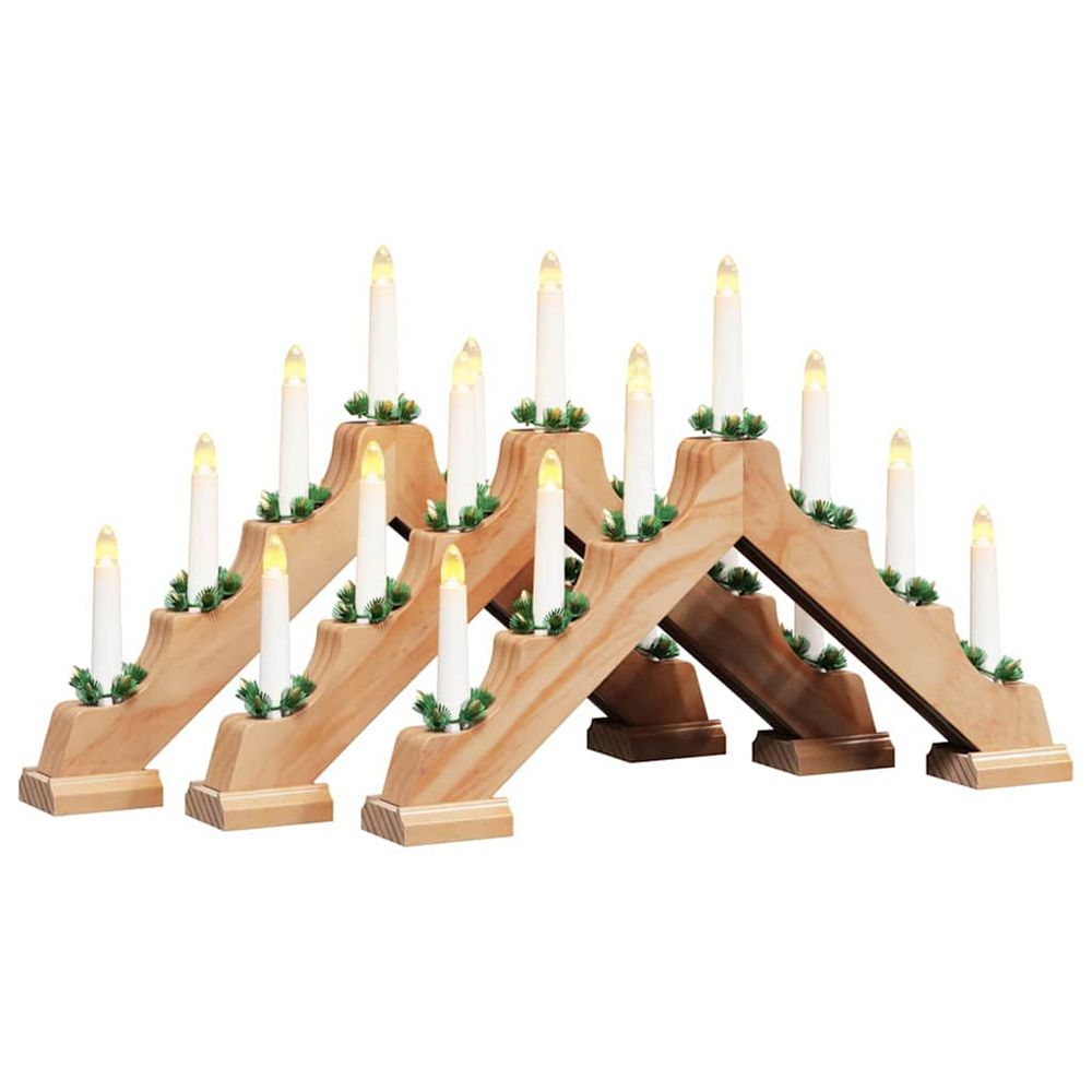Pont de bougie de noël 3 pc 7 led blanc chaud 39.5 x 5 x 29 cm