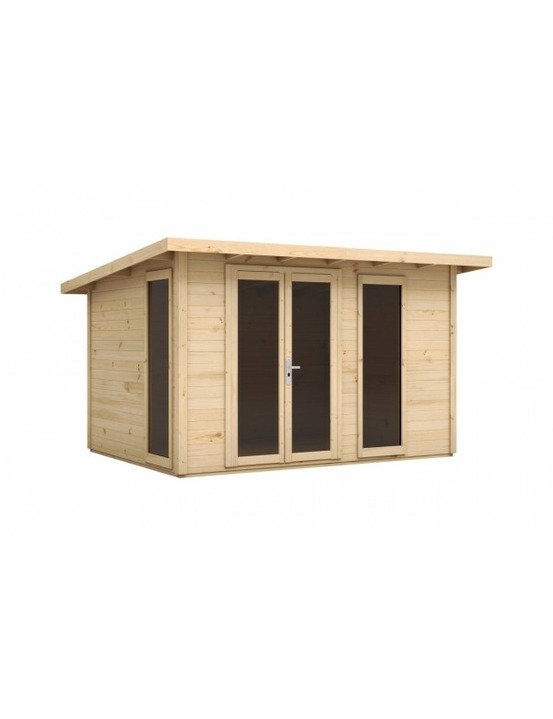 Maison de jardin kalalika en bois épicéa 406x305 cm 2 fenêtres-sans le plancher--