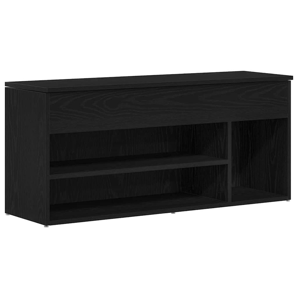 Banc à chaussures chêne noir 102x30,5x45 cm bois d'ingénierie