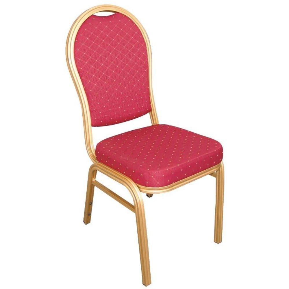 Chaises de banquet en aluminium à dossier arrondi rouges - lot de 4 - bolero