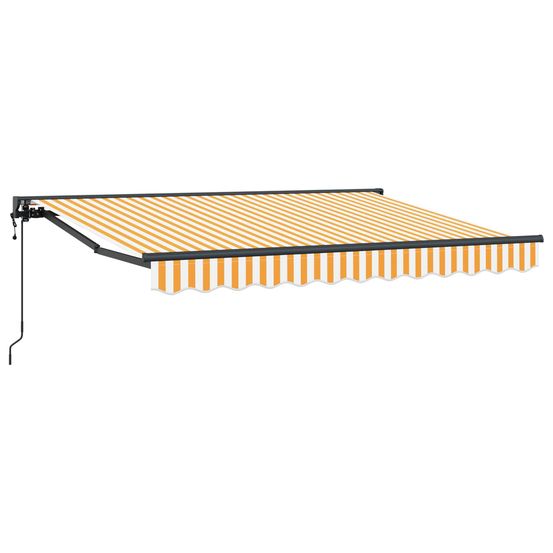 Auvent rétractable électrique jaune et blanc 3 x 2 m