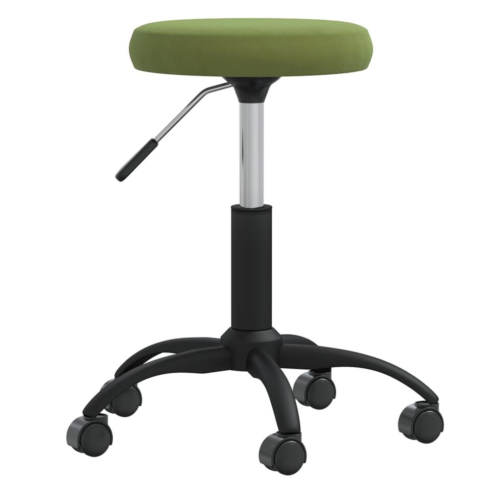 Chaise pivotante de bureau vert clair velours