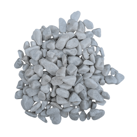 Galet marbre blanc 12/25 mm – lot 2 sacs +/- 25 kg