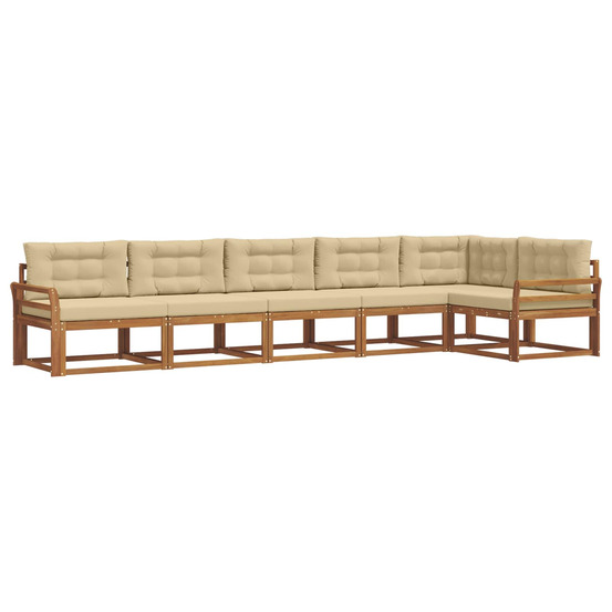 Ensemble de canapés d'extérieur 6 pcs naturel et beige