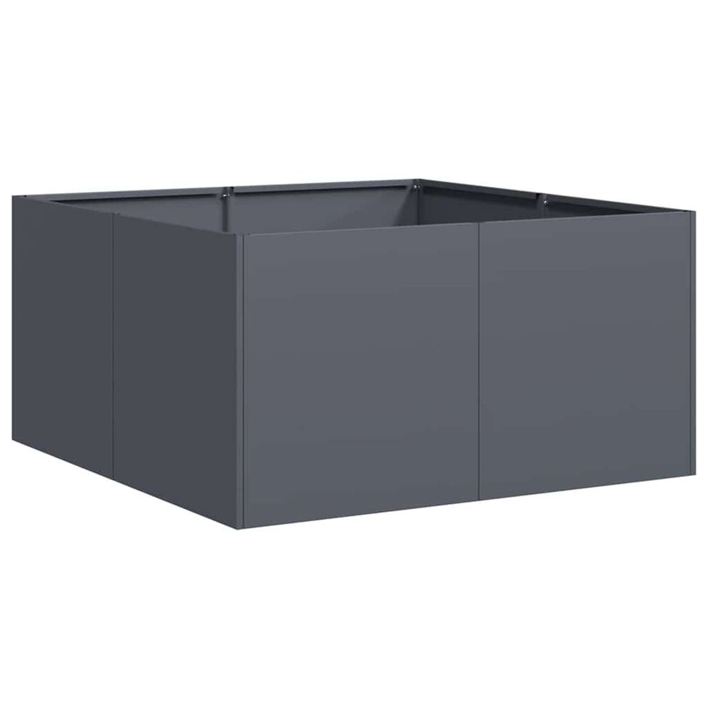 Jardinière d'extérieur anthracite 80x80x40 cm acier laminé à froid
