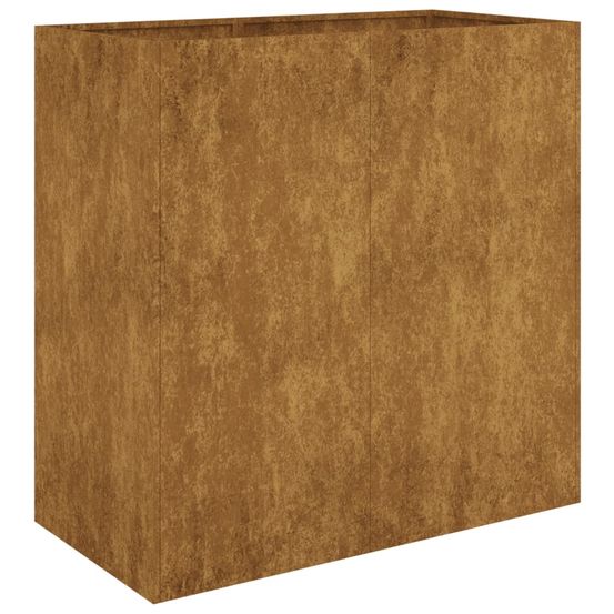 Jardinière bac lit surélevé plantes fleurs terrasse jardin 80 x 40 x 80 cm acier corten marron
