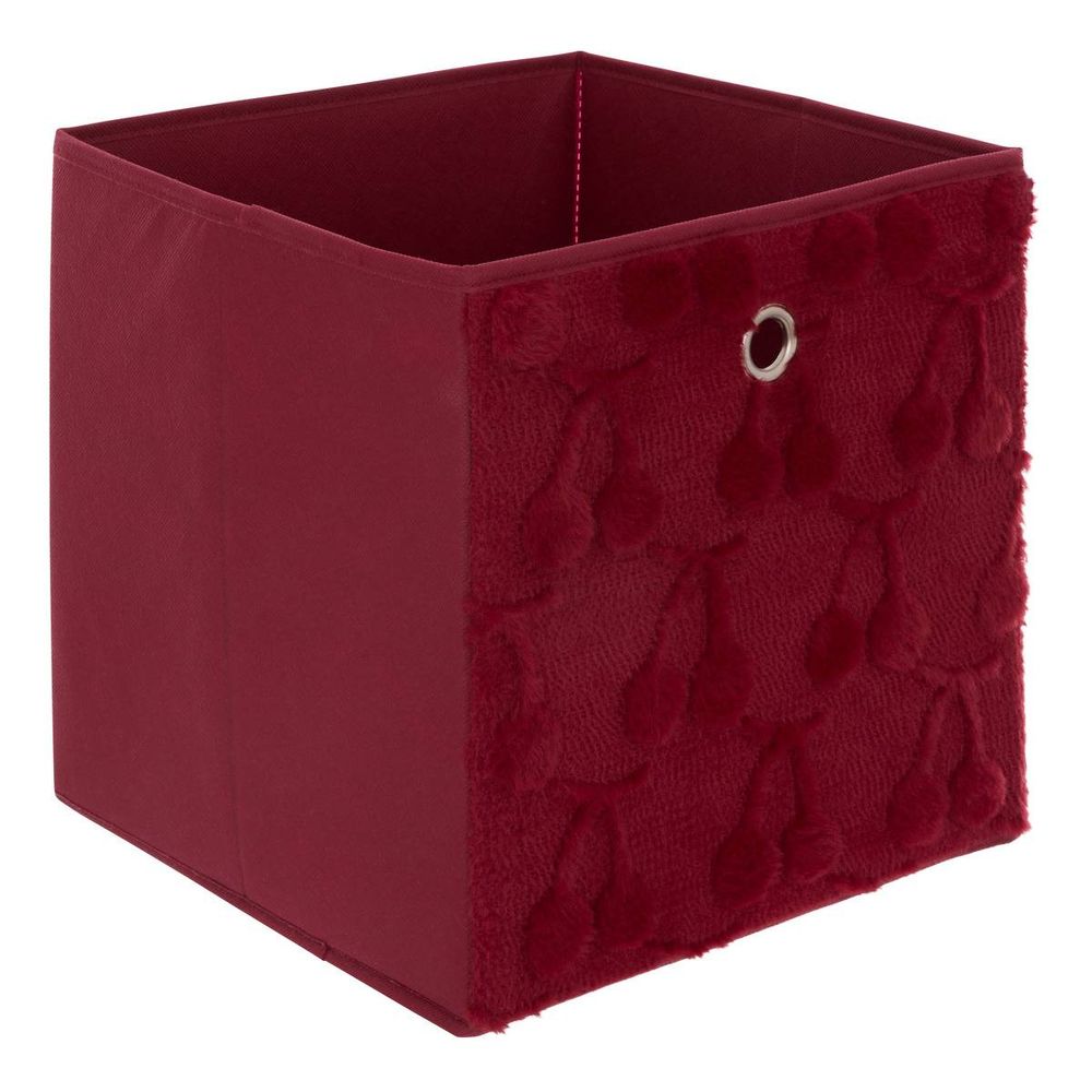 Panier de rangement fraci 30x30cm rouge motifs cerises