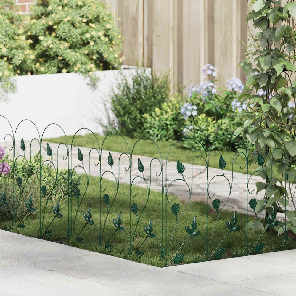 Clôture treillis acier aménagement jardin support plantes grimpantes vert 5pcs