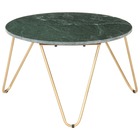 Table basse vert 65x65x42 cm pierre véritable et texture marbre