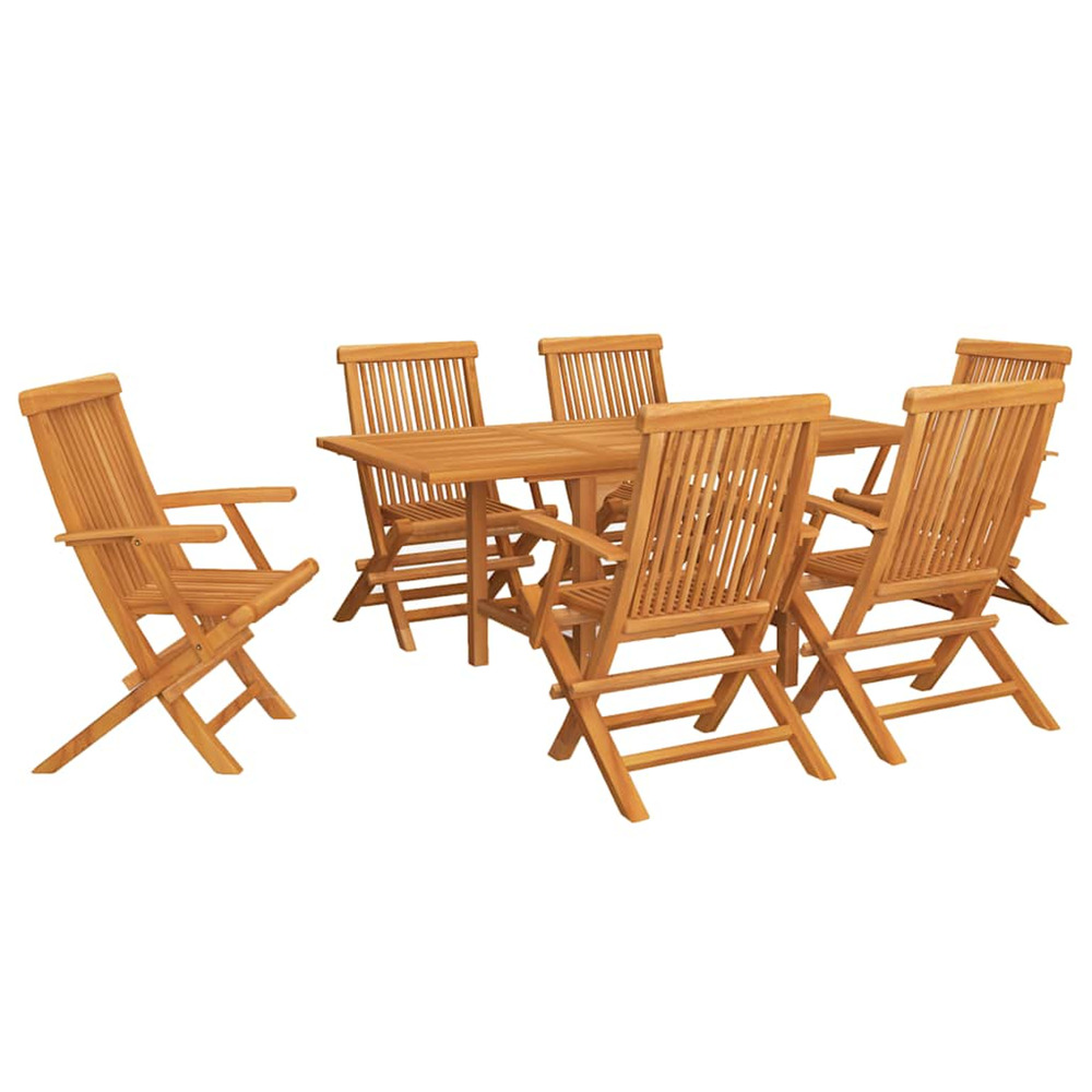 Salon de jardin 7 pcs bois de teck massif