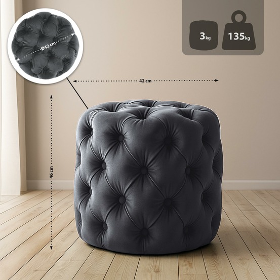 Tabouret drancy velours m