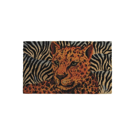 Paillasson coco teintée 75 x 45 cm panthère