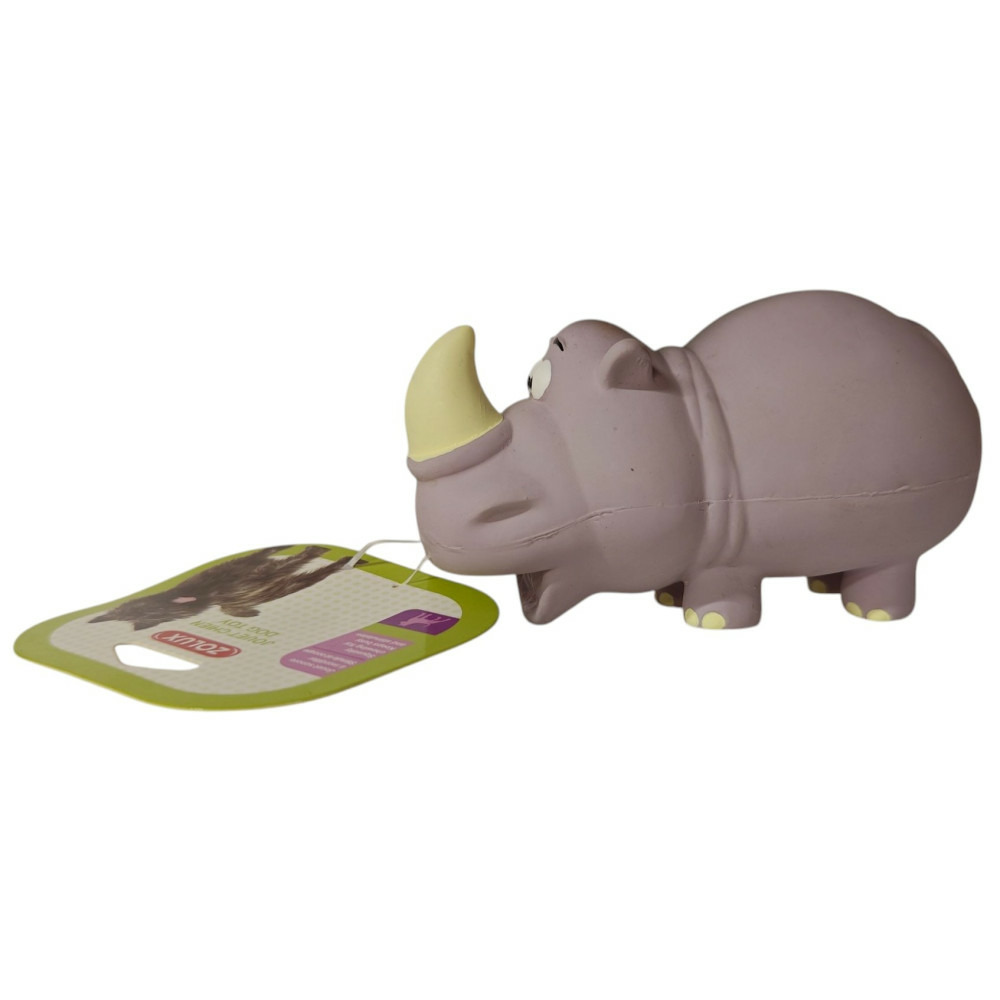 Jeux sonore el rino violet 16,5 cm en latex pour chien