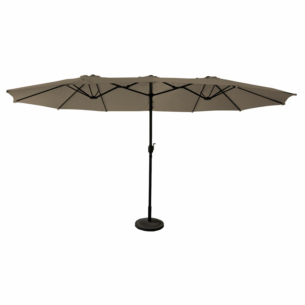 Parasol double 2,7x4,6m linai taupe