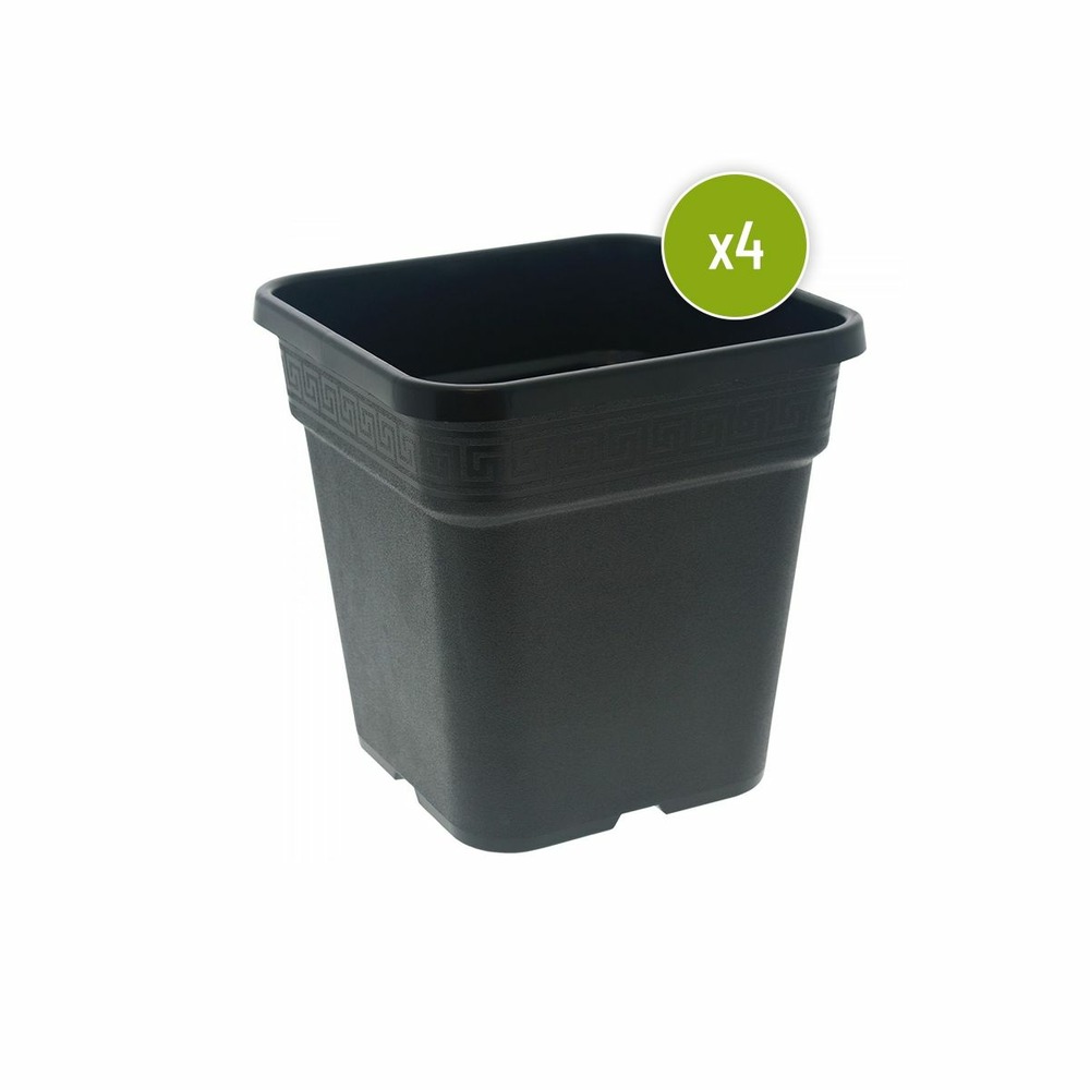 Lot de 4 pots carre noir 36.5 x 36.5 x 36 cm