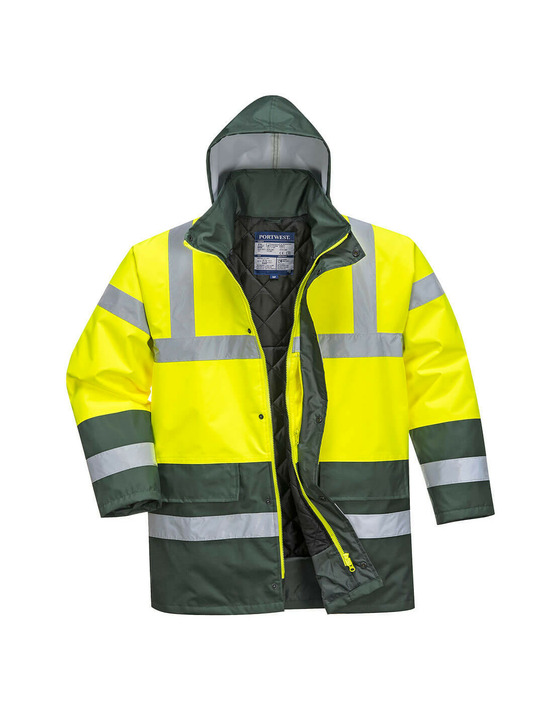 Parka bicolore traffic couleur : jaune/vert taille xxl - portwest