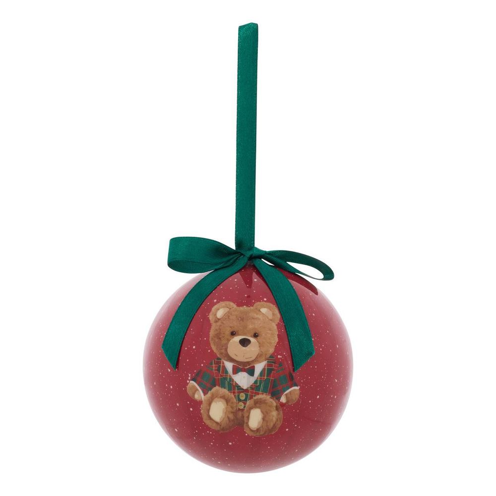 Boule de noël en papier imprimé ourson d. 75 mm